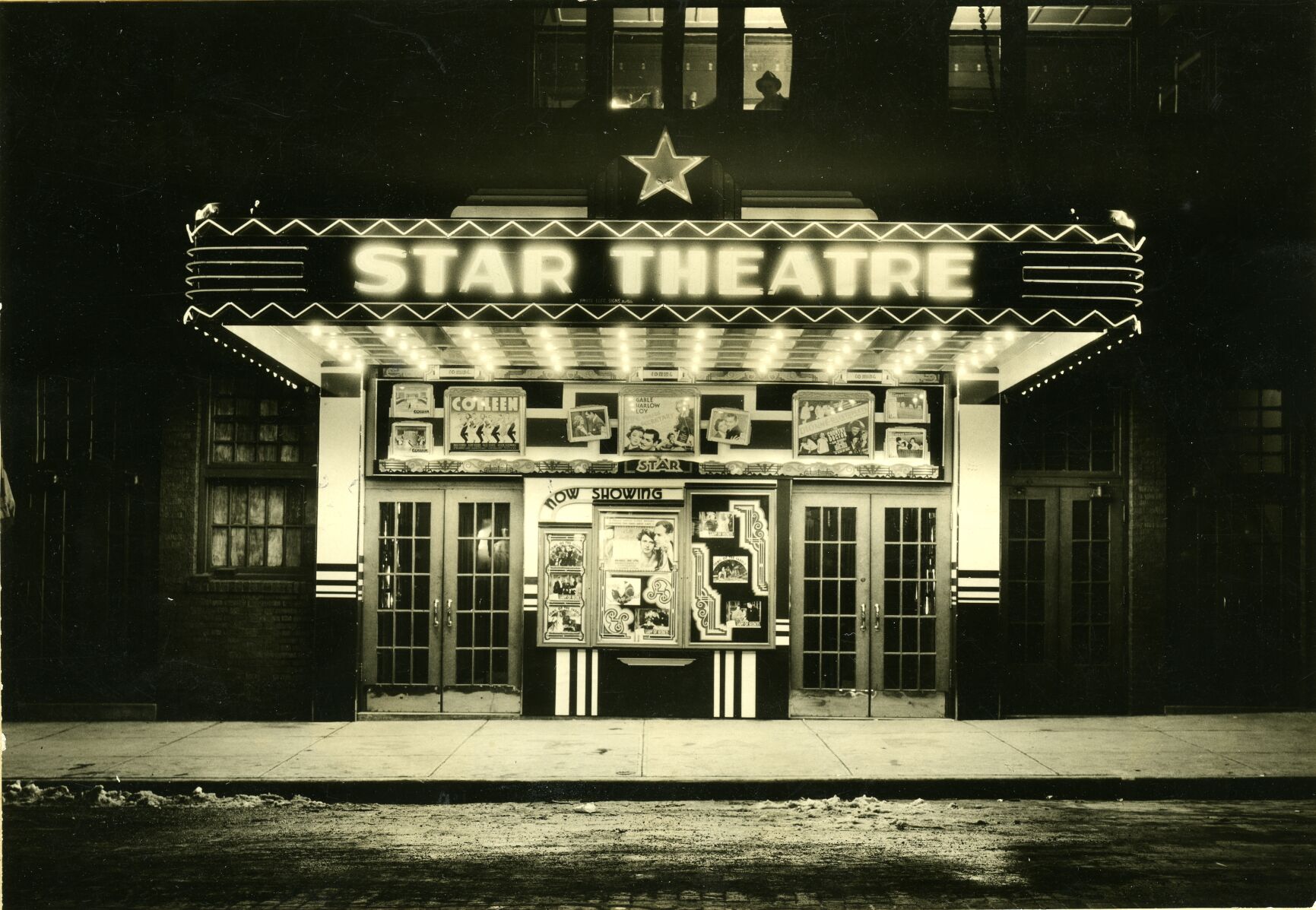 Star theater in black and white